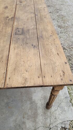 Rustic farmhouse table in solid oak Louis Philippe style -1m84