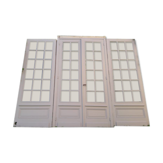 Double door glass partition