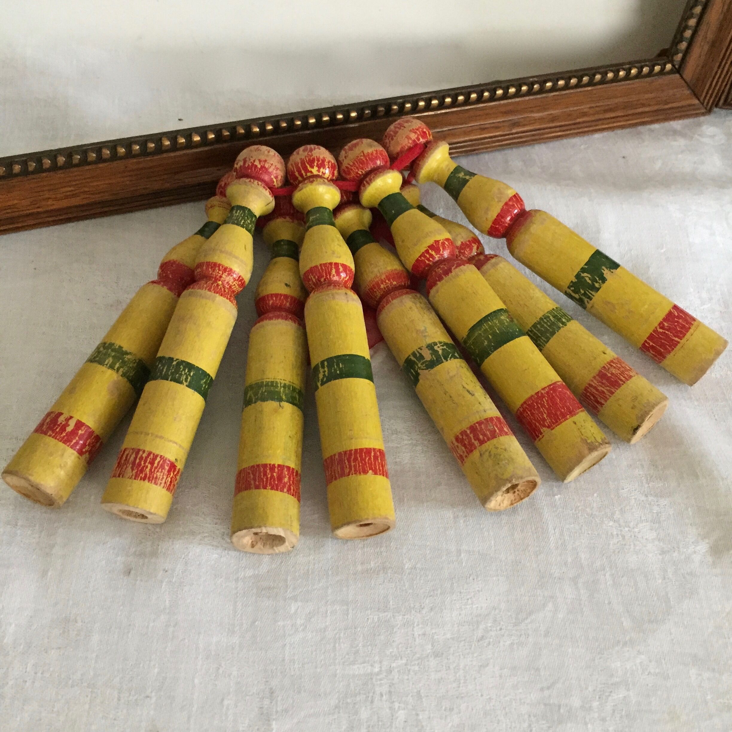 Old wooden bowling game