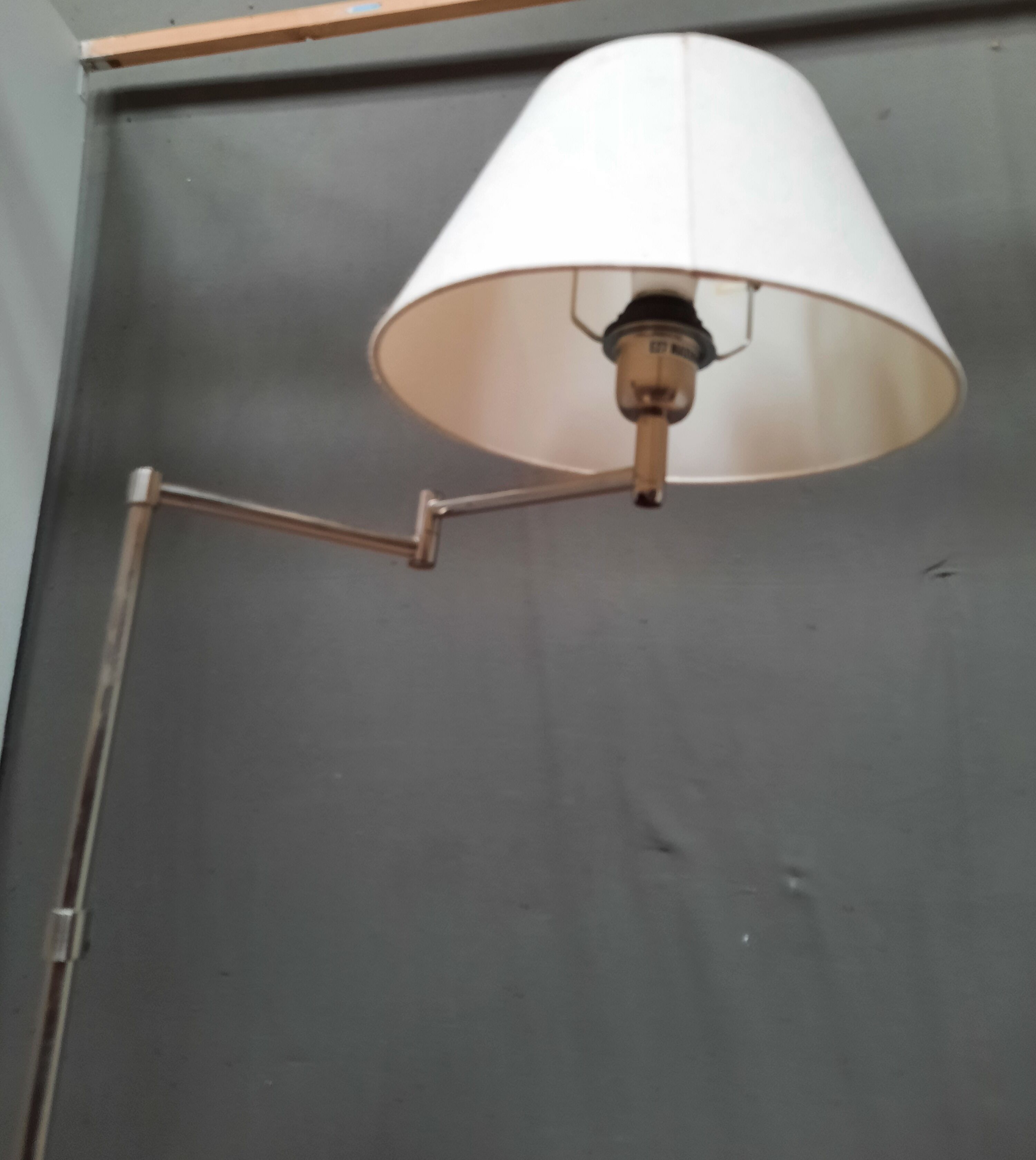 Brushed steel standing lamp