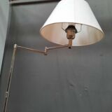 Brushed steel standing lamp