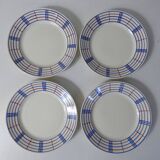 4 anciennes assiettes à entremets lunéville brigitte
