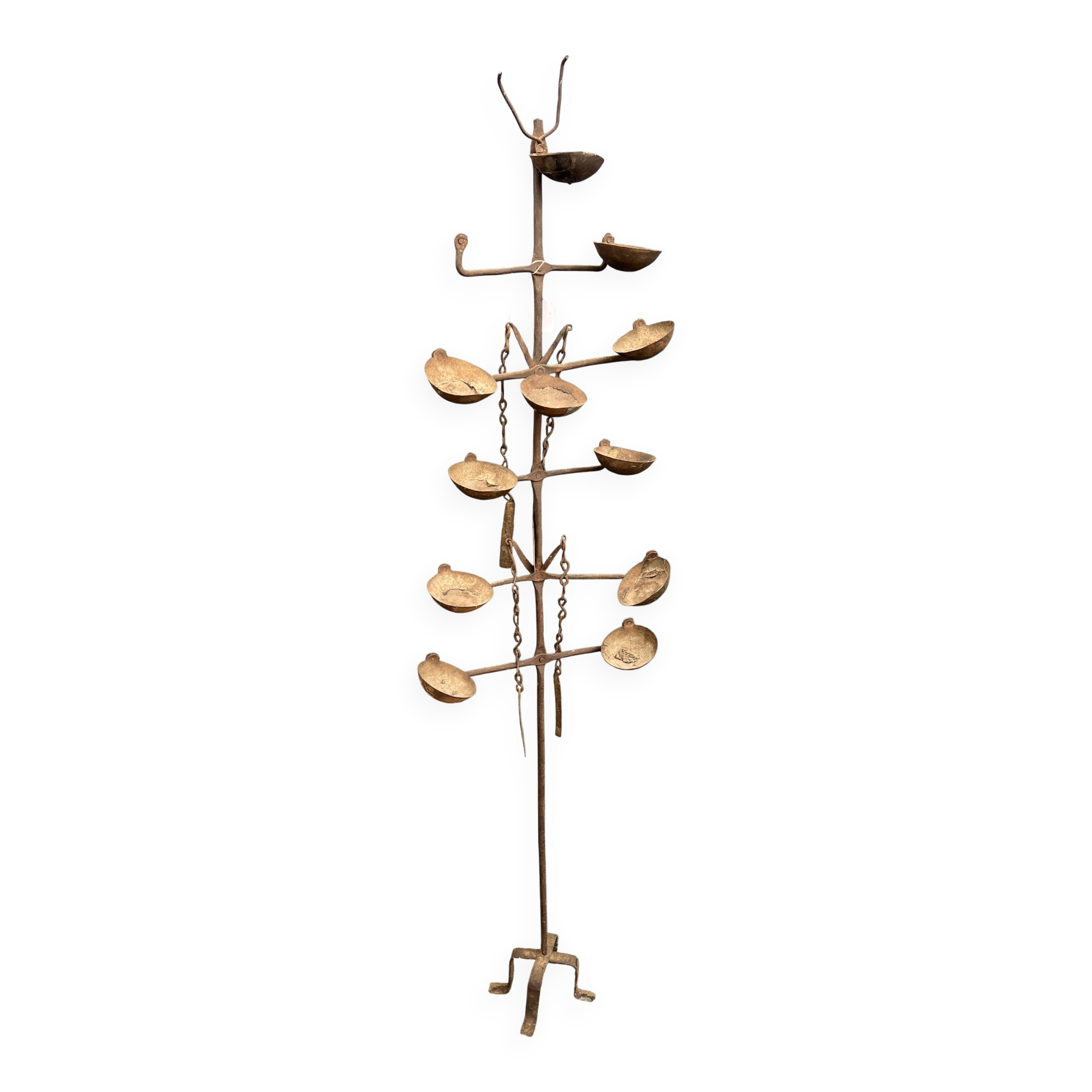 African oil lamps on stands