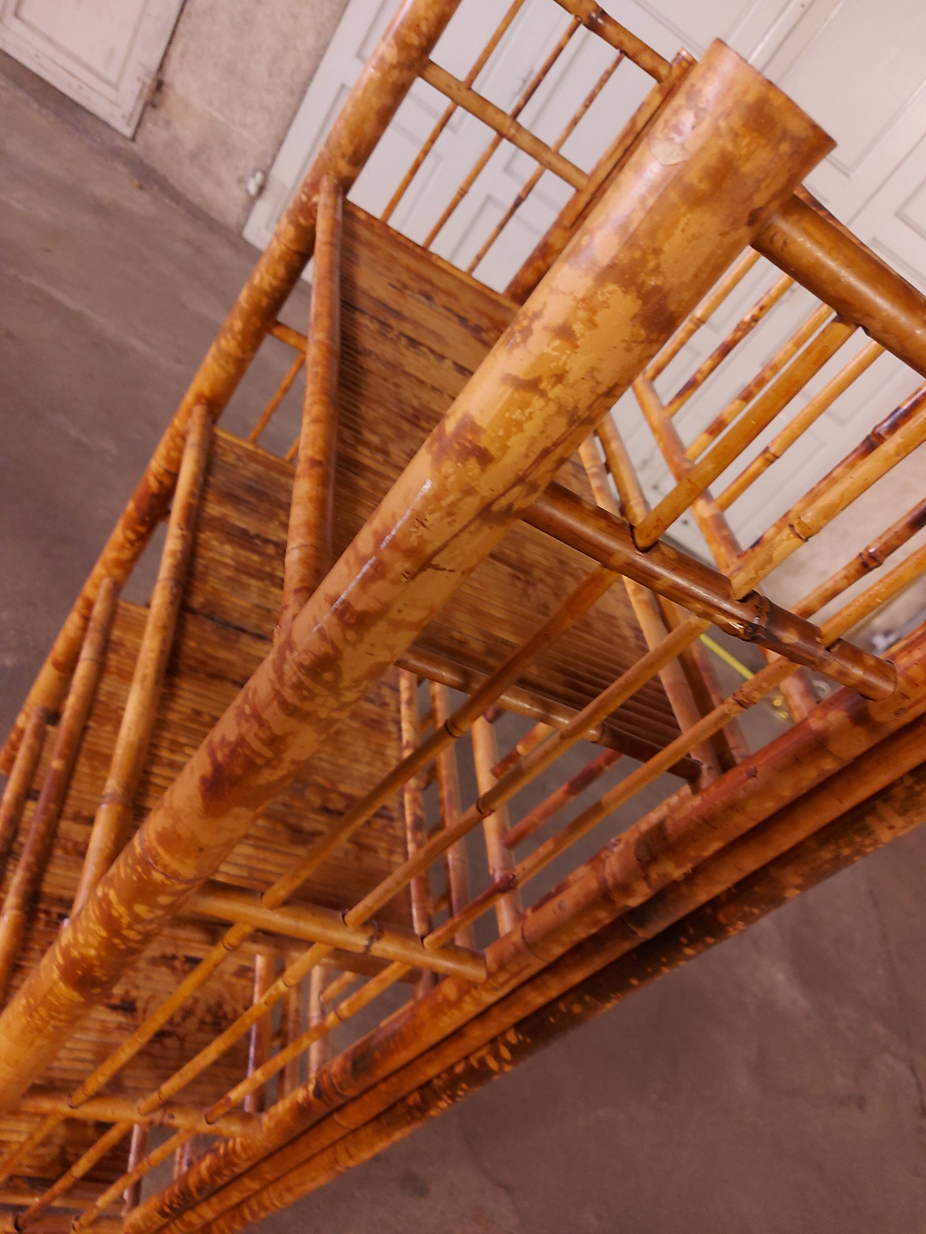 Vintage folding bamboo shelf