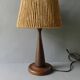 Teak lamp with a rope shade, around 1950.