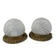 Set of two ceiling lamps or sconces in brass and glass