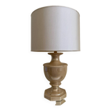 Beige glazed ceramic lamp from the 80s
