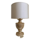 Beige glazed ceramic lamp from the 80s