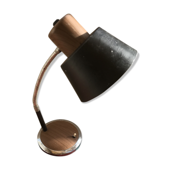 Lampe d'atelier métal noir & marron, années 70