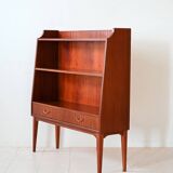 Bibliothèque scandinave en acajou avec tiroirs