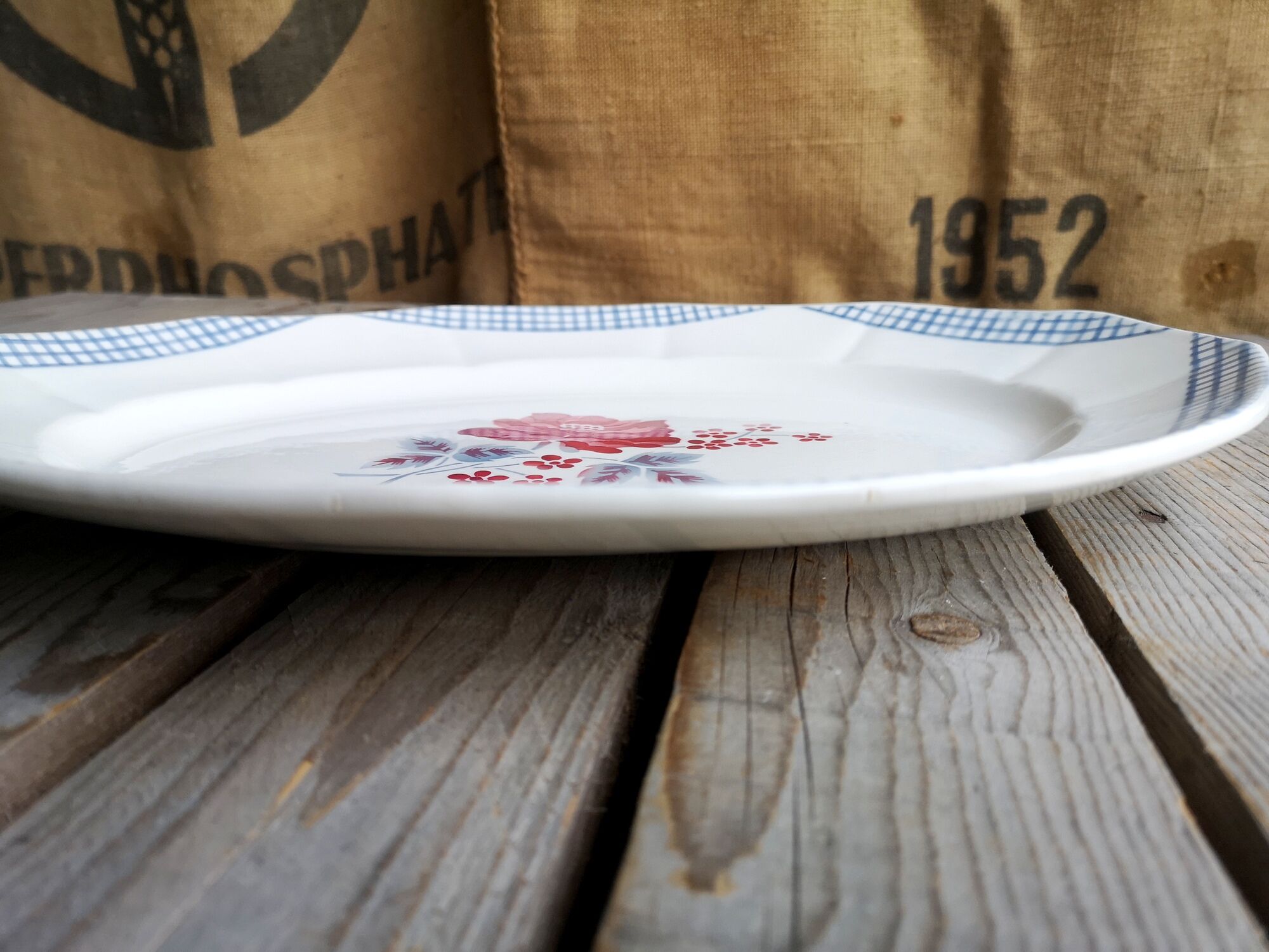 Oval dish Digoin Sarreguemines collection Josiane