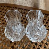 2 small longchamp crystal vases