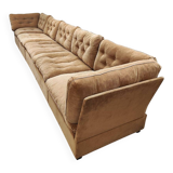 Canapé modulable vintage en velours côtelé côtelé « marron Sahara »