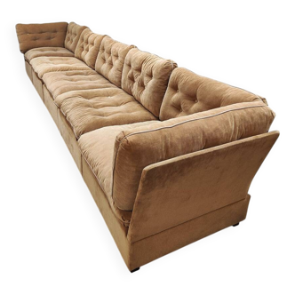 Canapé modulable vintage en velours côtelé côtelé « marron Sahara »