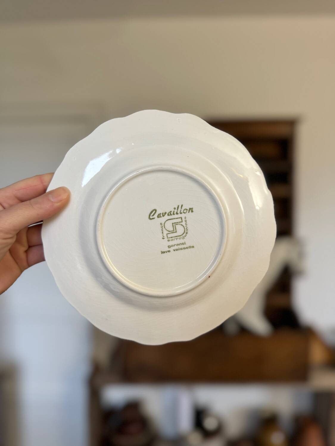 Vintage white slip plates
