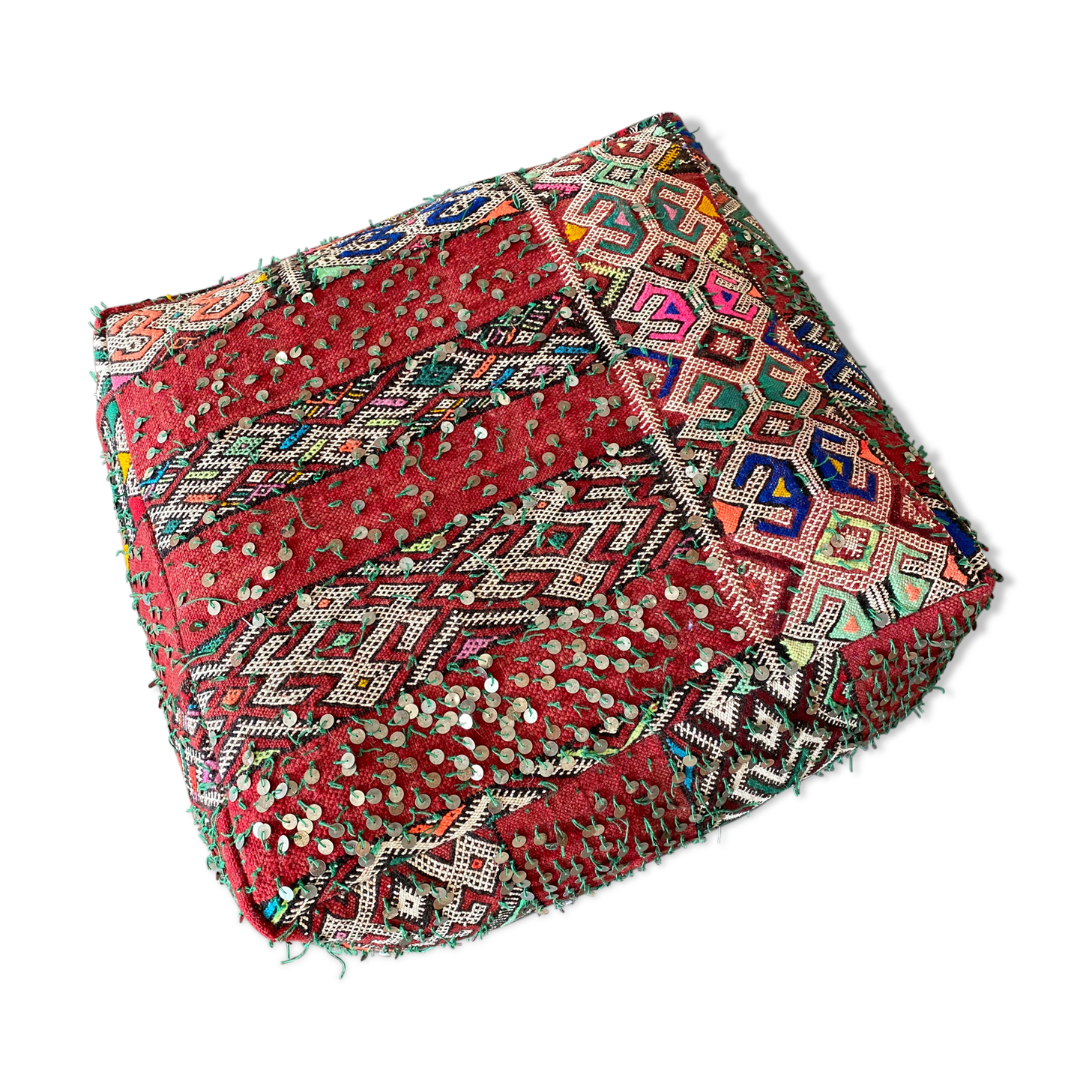80x80 cm Vintage wool pouf