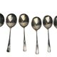 Art de la table, six cuillères à glace métal argenté anglais vers 1930