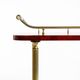 Superbe grand chariot de service en peau de chèvre rouge Aldo Tura des années 1960 | Fabriqué en Italie