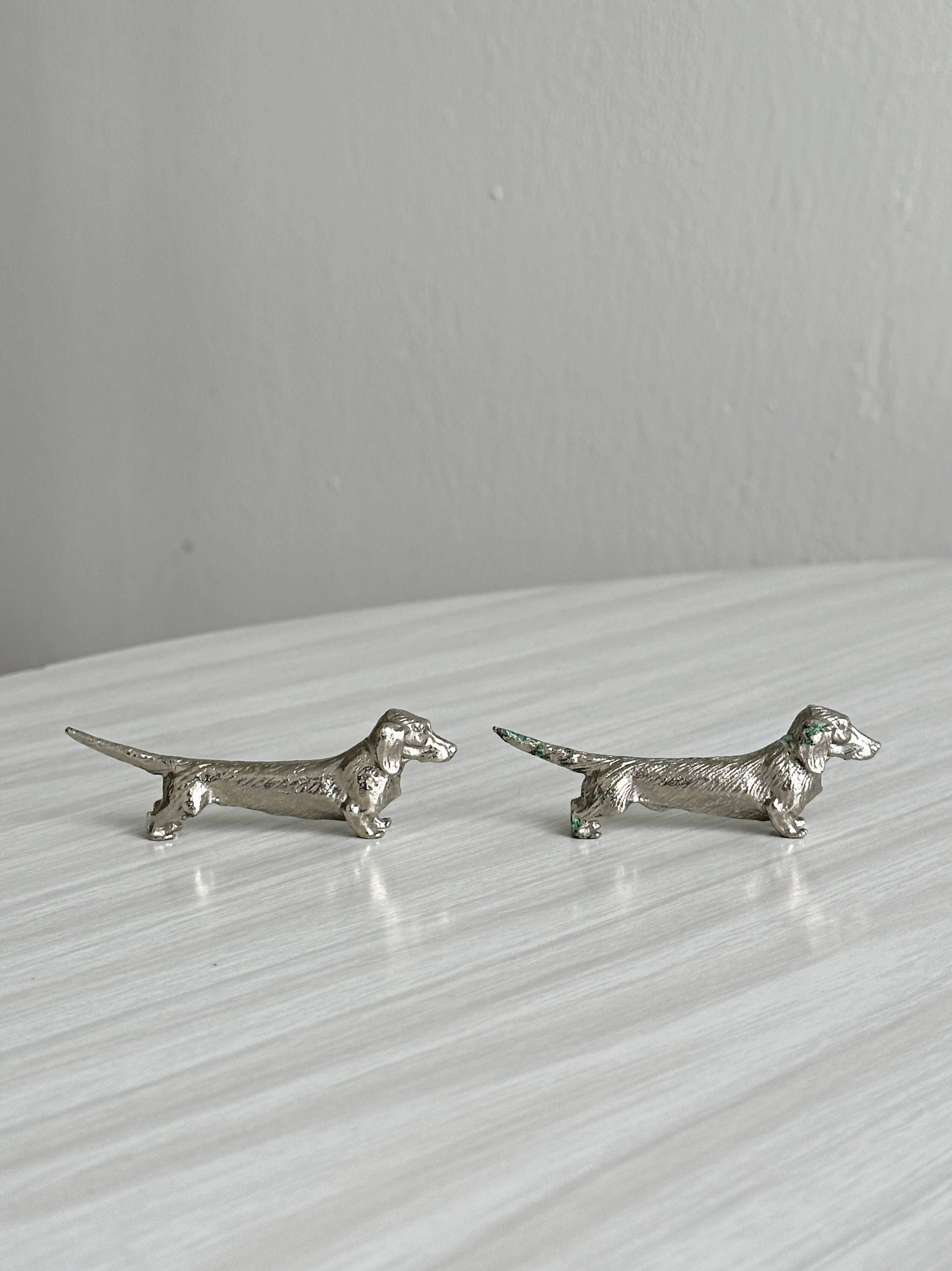 Set of 8 dachshund-shaped knife rests