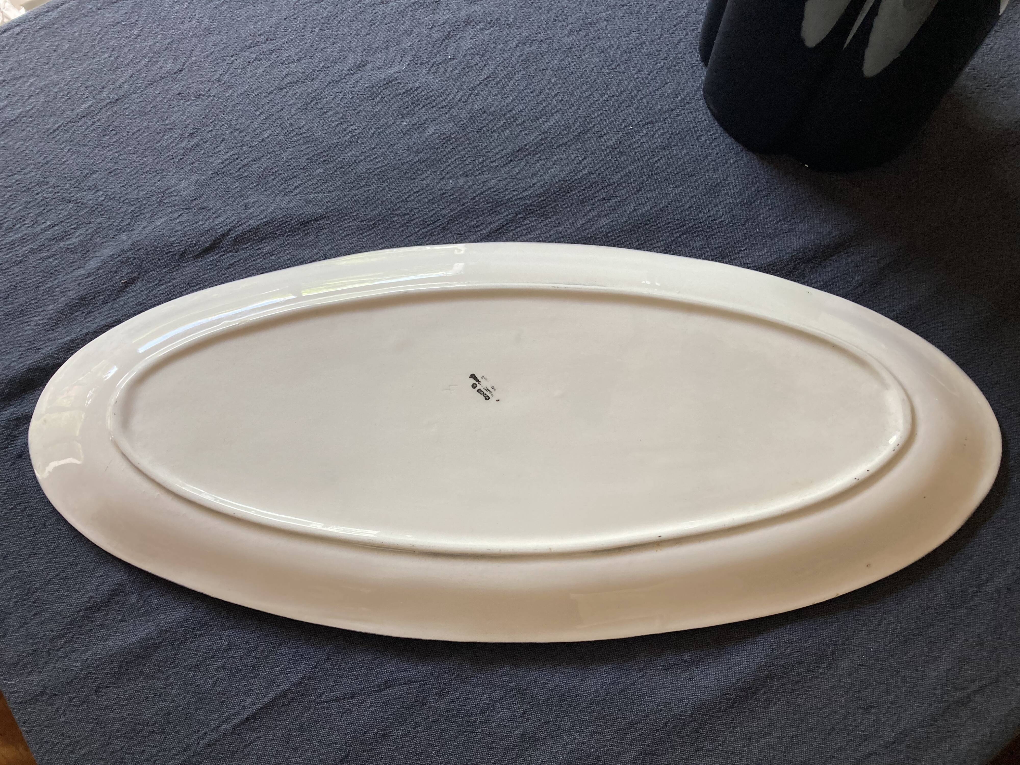 Glazed ceramic lobster fish dish from the 1950s.