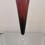 6 vintage Murano glass champagne flutes from the 60s