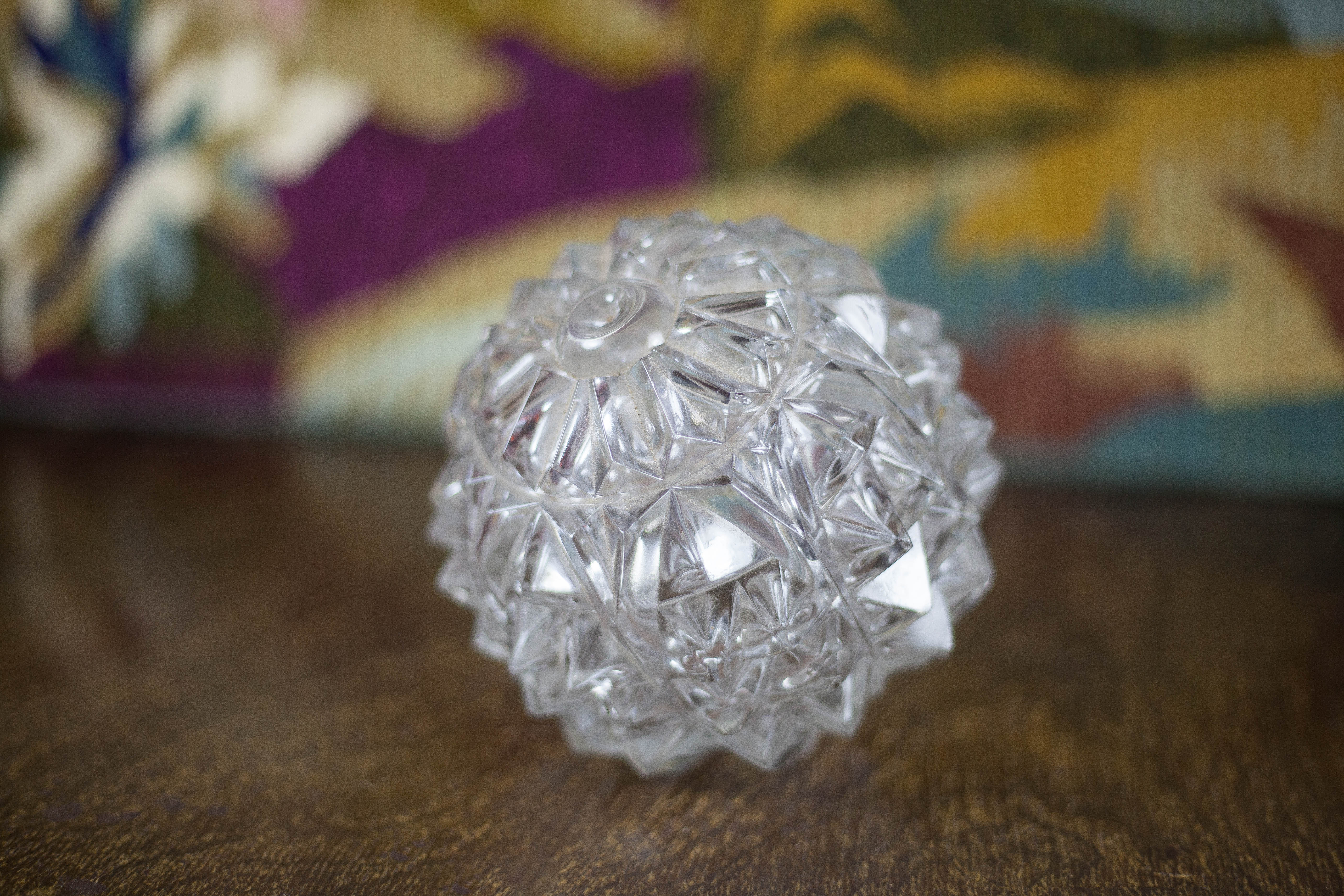 Globe boule verre pointe de diamant, petit globe pour lampe