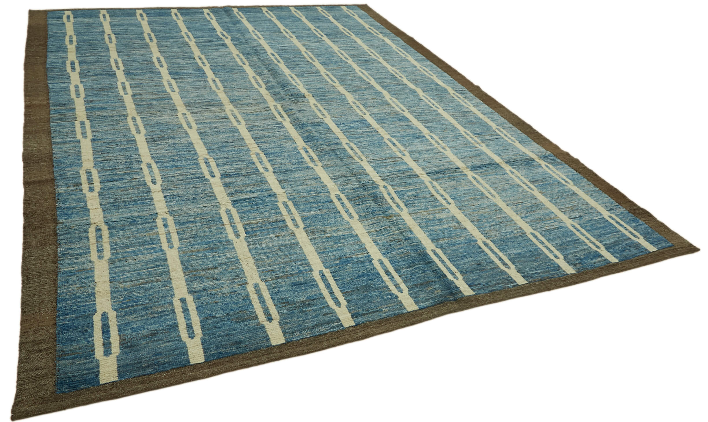 Handmade Turkish One of a Kind 280 cm x 362 cm Blue Wool Carpet