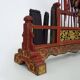 Antique Chinese board game in red and gold carved wood. 1950s