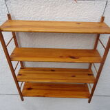 Pair of modular pine wall shelves