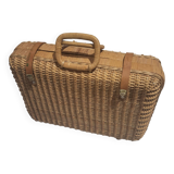 Rattan and wicker suitcase