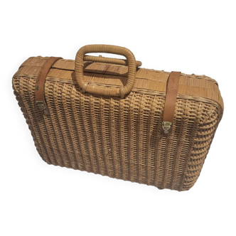 Rattan and wicker suitcase