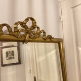 Important 19th Century Beveled Mirror with Pediment - Louis XVI Style - 81cm X 163cm