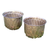 Pair of brass pot cover