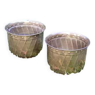 Pair of brass pot cover