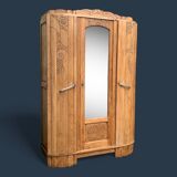 Parisian art deco wardrobe solid raw oak 1930