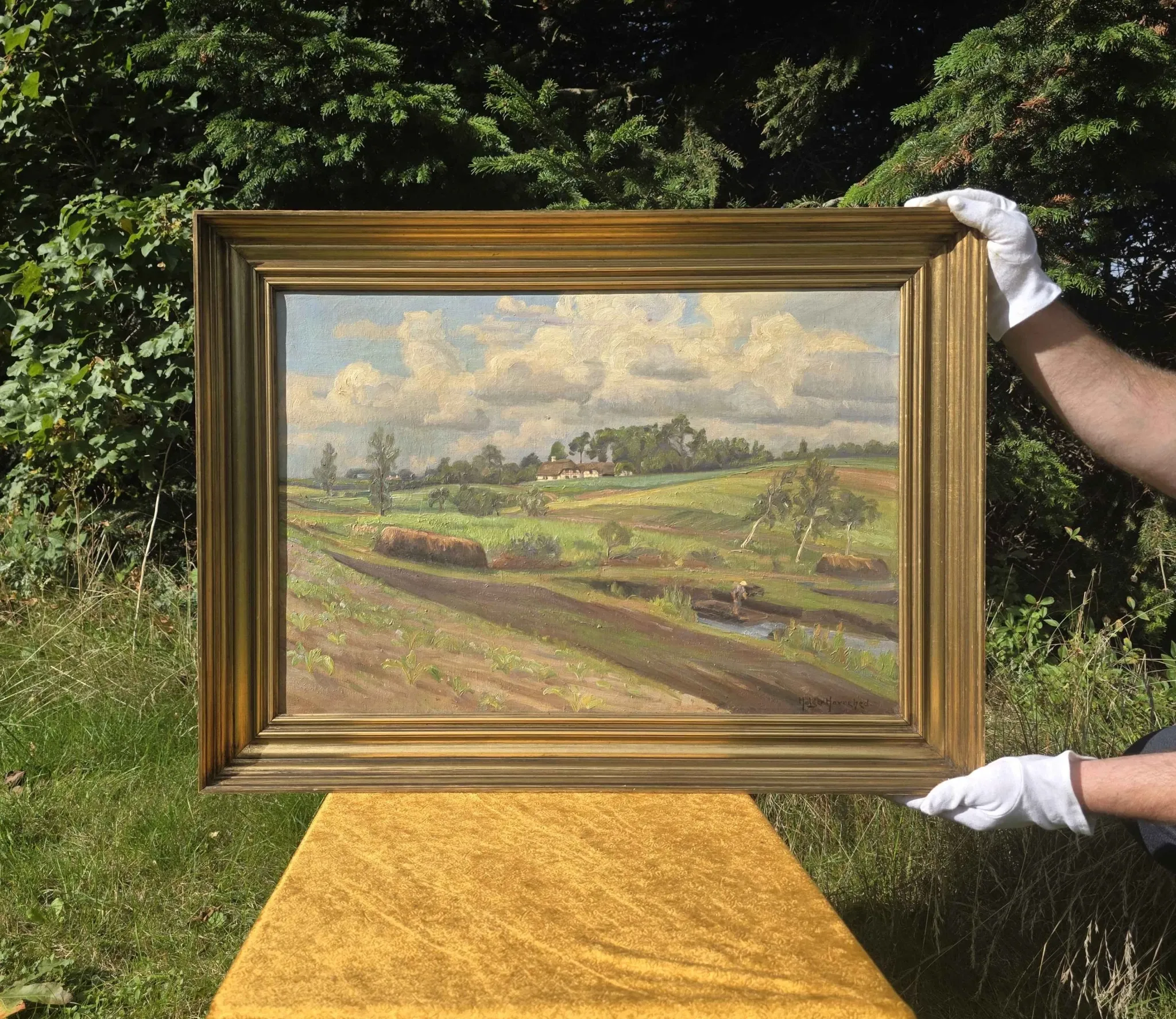 Vintage Impressionist Landscape Oil Painting by Holger Havrehed