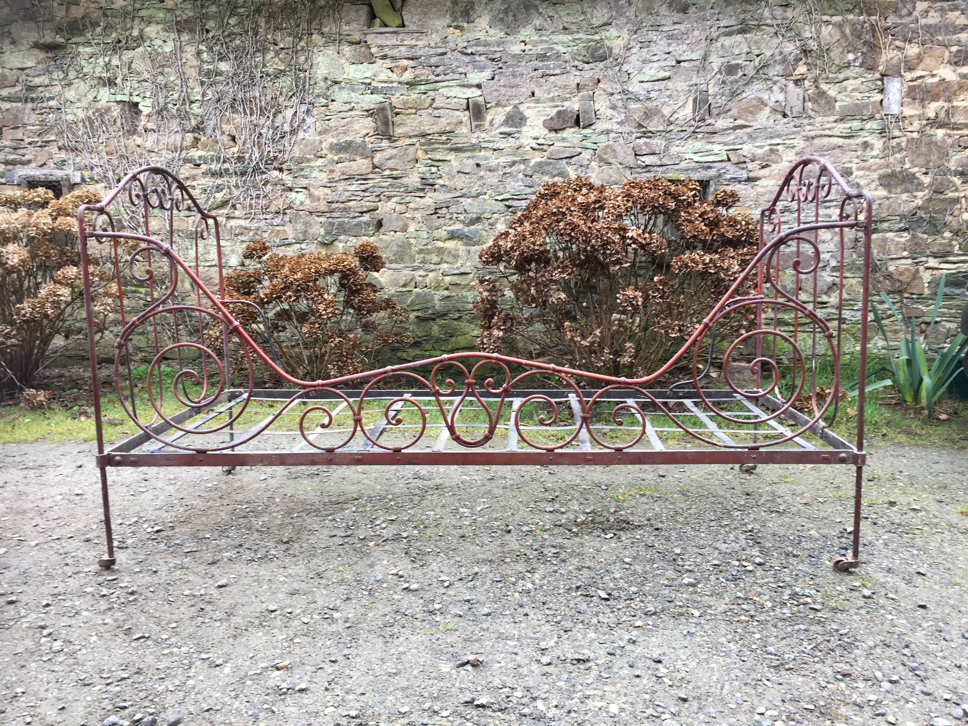 Folding wrought iron bed Napoleon III