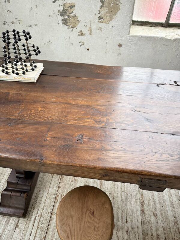 Table de monastère XXL en chêne, 19ème s.