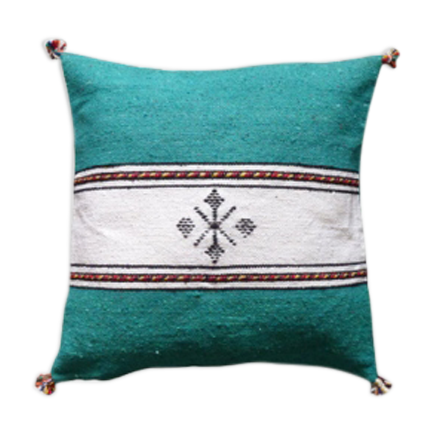 Moroccan berber cushion green and white