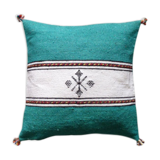 Moroccan berber cushion green and white