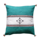Moroccan Berber cushion in green and white.