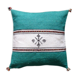 Moroccan berber cushion green and white