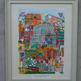Hand signed modern lithograph by Gunilla Mann, 1990s.