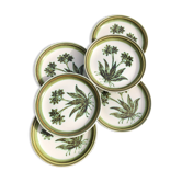 Gien enamelled sandstone dessert plates "Herbier"