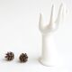 Hand ring white porcelain vase 70s