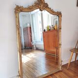 Large gilded mirror louis XV rockery  142x99cm