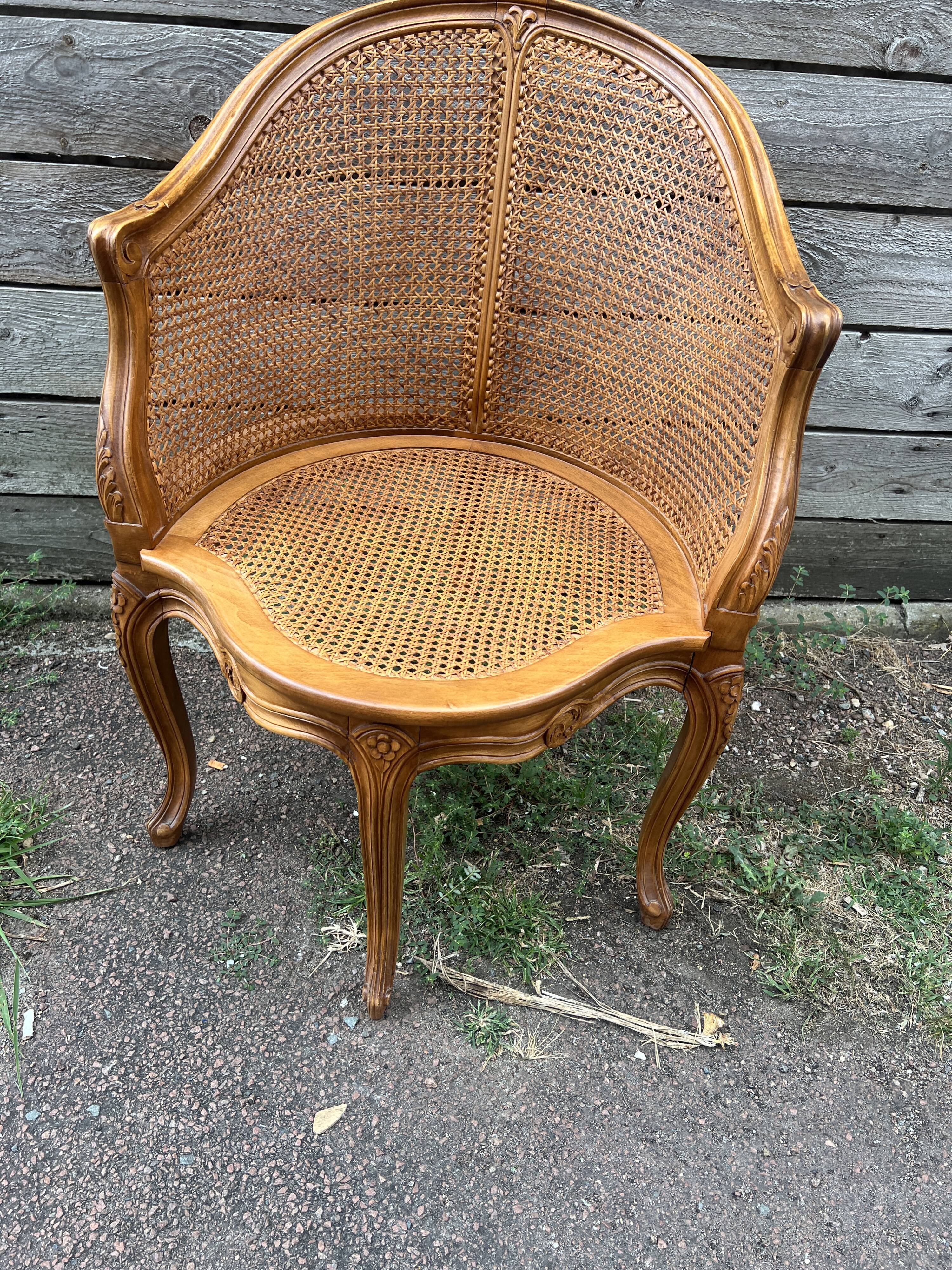 Louis XVI Style Caned Office Chair