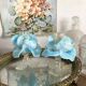 Pair of Murano glass candlesticks, iris flowers, 1960s