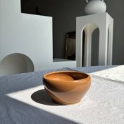 Moyen bol en grès Digoin Grès Pots France brun orange D17