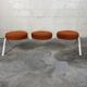 Trio bench seat orange white steel